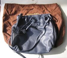 VTG Bottega Veneta Navy Leather Shoulder Bag Purse Made in Italy picture
