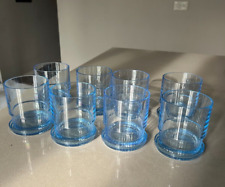 Tupperware Preludio crystal blue short  tumbler set of 8 with Coasters picture