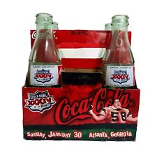 Vintage Coca-Cola 2000 Super Bowl XXXIV Atlanta, GA 4 Pack 8oz Glass Bottles picture