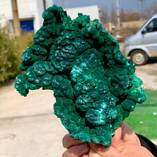 2.74LB Natural glossy Malachite cat eye transparent cluster rough mineral sample picture
