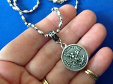 Rare ARCHANGEL St MICHAEL Saint Medal NECKLACE Pendant Angel Stainless Chain 30
