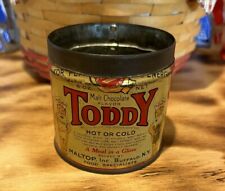 Vintage TODDY MALT CHOCOLATE Drink Mix TIN CAN - Buffalo NY - Empty 8 oz. picture