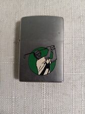 Vintage Zippo Lighter, Brushed With Golfer Swinging Club C.1984 Bradford... picture