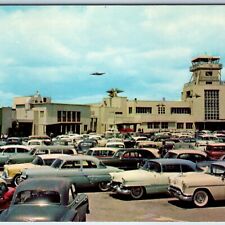 1955 Burbank, CA Lockheed Air Terminal Los Angeles Chevy Cars Airport Teich A218 picture