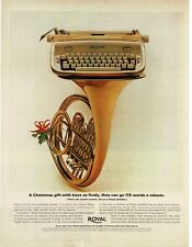 1963 ROYAL Safari Portable Typewriter on French Horn Vintage Print Ad picture