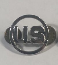 Vintage Collectible US Military Round Double Metal Pin picture