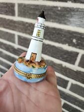 Limoges France Hand Painted Rochard Lighthouse Trinket Box  picture