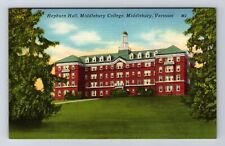 Middlebury VT- Vermont, Hepburn Hall, Middlebury College, Vintage Postcard picture