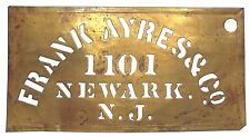 Frank Ayre & Co. Newark, NJ Brass Stencil Crate c1910's-1920 3