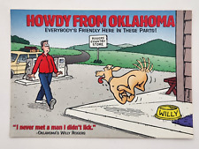 Howdy from Oklahoma Humor Dog Willy Rogers Humor Postcard Unposted picture