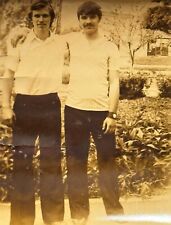 1960s Young Handsome Men Hugging Guys Friends Vintage Photo Snapshot picture