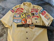 Boy Scout Lot BSA Adult Shirt 1960s Patches Belt Philmont Arrowhead Scarf Slide picture