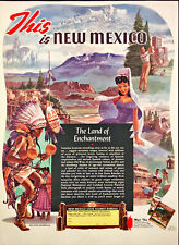 1949 New Mexico Tourism Print Ad Indians Golf Pretty Women Landscape Painting picture