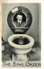 Adolph Hitler Comic Propaganda Postcard. The (Toilet) Bowl Gazer picture