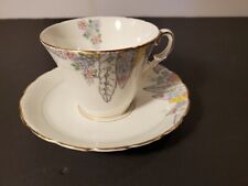 WELLINGTON BONE CHINA TEA CUP AND SAUCER HANDPAINTED FLORAL GILT ENGLAND picture