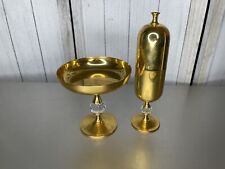 Vintage Valerio Albarello 24 K Gold Electroplated Candy Dish & Cup Swarovski picture