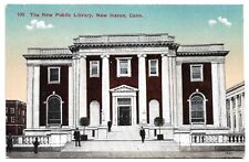 New Haven Connecticut CT New Free Public Library in 1910s Vintage Postcard picture