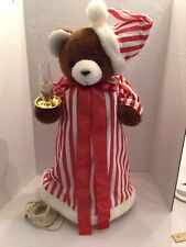 Motion-ettes Of Christmas Teddy Bear In Pj’s Animated 24” Tested & Works W/ Box picture