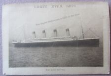 Antique RMS Olympic Steamship Sailing White Star Line Advertising Card Postcard picture
