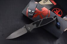 Rare Microtech Socom Natural Clear S/E M390 w/ Plague Skull Bead & TAD Patch picture