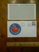 NASA MARS OBSERVER FIRST DAY COVER AND INFORMATION SHEET (NEW & UNCIRCULATED) picture