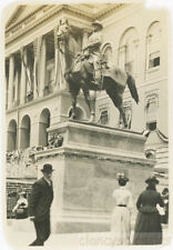 1910 Women Man Flag Draped State House Boston Hooker Statue Private photo picture