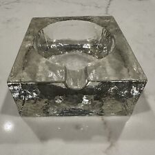 Mid Century Chunky Thick Glass Cigar Ashtray picture