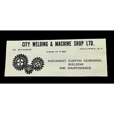 City Welding and Machine Shop Ltd Vintage Print Ad Chilliwack B.C. Gears 1950s picture
