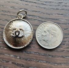Chanel 1pcs Vintage Buttons and Zipper Pulls Stamped Silver Metal 18mm picture