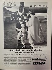 Douglas Airlines Print Ad 1957 Du Magazine Swiss DC-7C jet Airplane German Child picture
