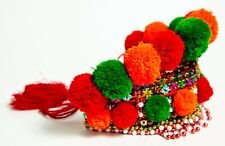 Ukraine diadem wreath Kokoshnic Hand beaded green orange Wedding Gift Hair hoop picture