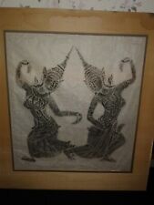 Thai Temple Rub on Rice Paper Dancing Girls - Price Reduced picture