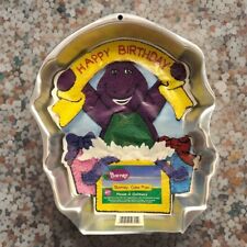 98 Wilton Cake Pan Barney the Purple Dinosaur￼ Happy Birthday Aluminum 2105-3450 picture
