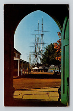 Postcard Ship in Mystic Seaport Connecticut CT, Vintage Chrome N16 picture