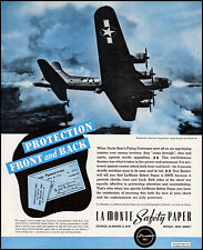 1944 WW2 USAF flying fortress La Monte safety paper vintage art print ad L35 picture
