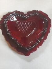 Vintage Avon Cape Cod Ruby Red Heart Trinket Box picture