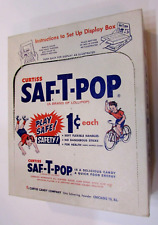 Vintage 1950s Curtiss Candy SAF-T-POP Lollipop Sucker Store Display Box Kid Bike picture