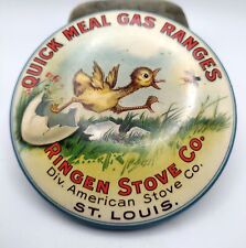 RARE 1920’s Quick Meal Stoves & Ranges Celluloid Advertising Mirror Paperweight. picture
