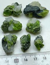 29g Green Titanite Sphene Specimens Combine with Albite, 7 pieces lot- Pakistan  picture