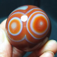 TOP 76G 37mm Natural Gobi Agate Eyes Agate/Crystal The Ball Madagascar  BA2755 picture