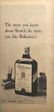 Ballantine's Liqueur Blended Scotch Whisky Bottle Bar Vintage Print Ad 1958 picture