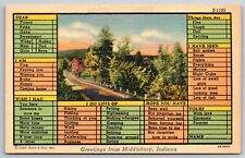 Greetings From Middlebury Indiana~Road Scene~Correspondence Vtg Linen Postcard picture