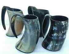 Set of 4 Viking Drinking Horn Mug - 100% Authentic Beer Horn Tankard picture