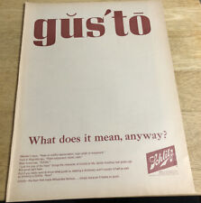1963 SCHLITZ gusto What Does It Mean Anyway? - Vintage Magazine Ad picture