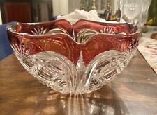 Vintage Fostoria Ruby Red 8” Crystal Cut Serving Bowl picture