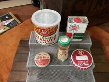 Vintage A&P Lot - Peanuts Can & Ann Page Celery Salt Spice Jar & Cinnamon Tin picture