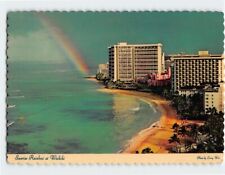 Postcard Sunrise Rainbow at Waikiki, Honolulu, Hawaii picture