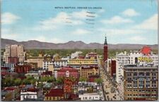 1947 DENVER Colorado Postcard RETAIL SECTION Aerial Panorama View / Kropp Linen picture