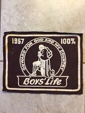 1957 Boys’ Life Boy Scout Magazine Patch Large 8” X 11”, Vintage Patch picture