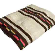Vintage 70s Peruvian alpaca wool kilim blanket rug 68x68 collector’s estate picture